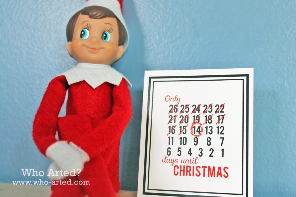 Elf on the Shelf Countdown Cards Who Arted?
